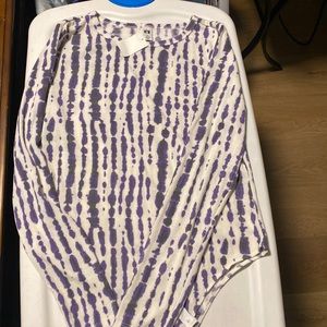 Purple and white body suit